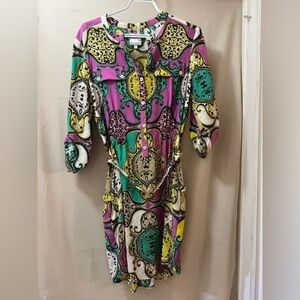 ⚪️ Yoana Baraschi vintage floral dress size 8 paisley belted